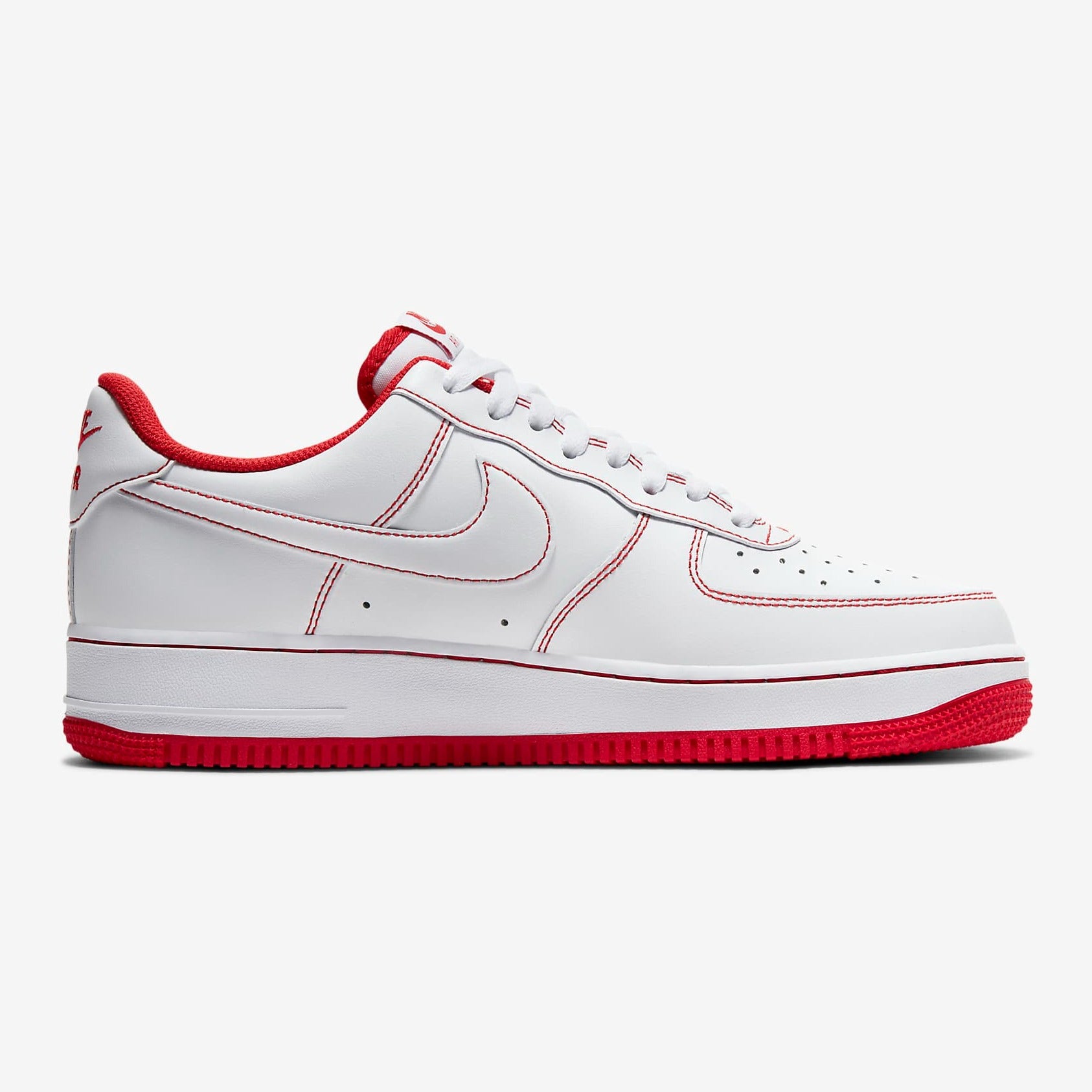 Nike air force hotsell 1 white red mens