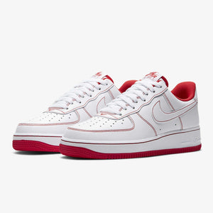 Men's Nike Air Force 1 '07 "Contrast Red Stitch" (White/University Red)(CV1724-100)