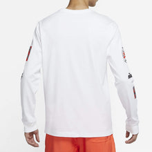 Men's Nike Air Long Sleeve Tee (White/Black/Orange)(DJ1416-100)(Standard Fit)