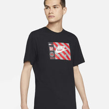 Men's Nike "Swoosh by Air" Stripe Box Graphic Tee (Black/Red/Grey)(DJ1418-010)