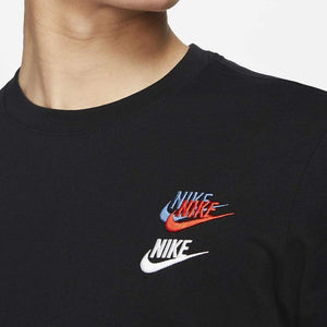 Men's Nike Multi-Logo Embroidered Tee (Standard Fit)(Black/White