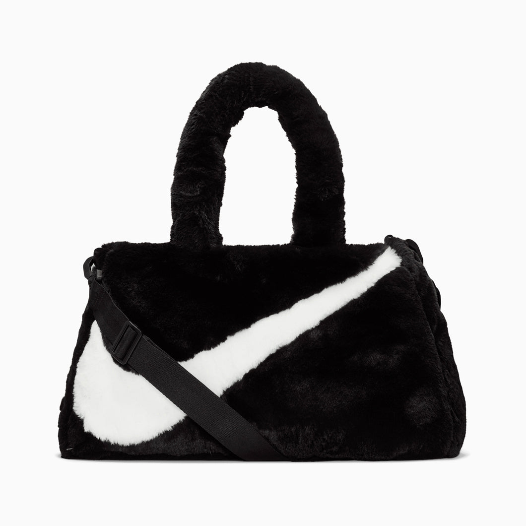 Nike Faux Fur Swoosh Bag (Black)(DQ5804-010)