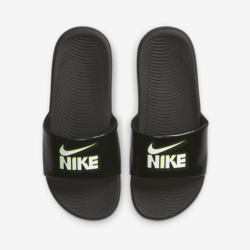 Women's / GS Nike Kawa Slide FUN (Black/White/Volt)(DD3242-001)