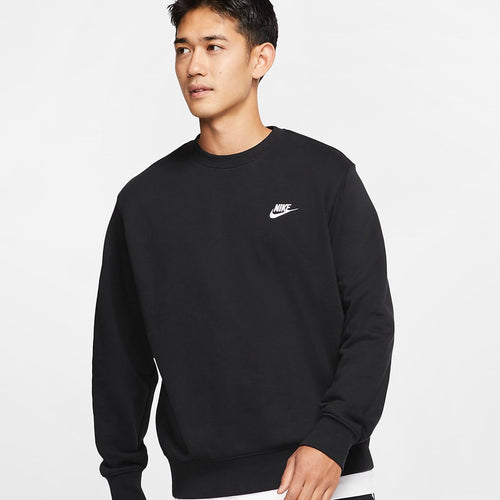 Nike Embroidered Logo French Terry Crewneck (Black/White)(BV2667-010)