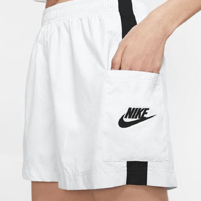 Women's Nike Sportswear Side Pocket Woven Shorts (White)(CJ1689-100)