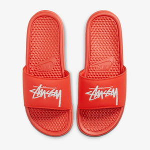 Nike x Stussy Benassi Slides (Habanero Red/White)(CW2787-600)