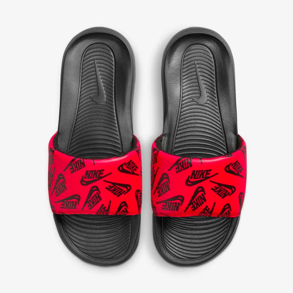 nike black red slides