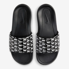 Men's Nike Victori One Print Slides "Repeat Logo" (Black/White)(CN9678-006)