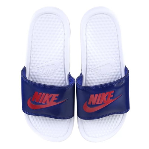 Women's Nike Benassi JDI slides (White Royal University Red)