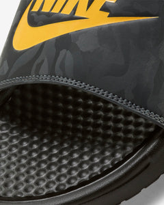 Men's Nike Benassi "Just Do It" Slides (Black/Iron Grey/Laser Orange)(343880-031)