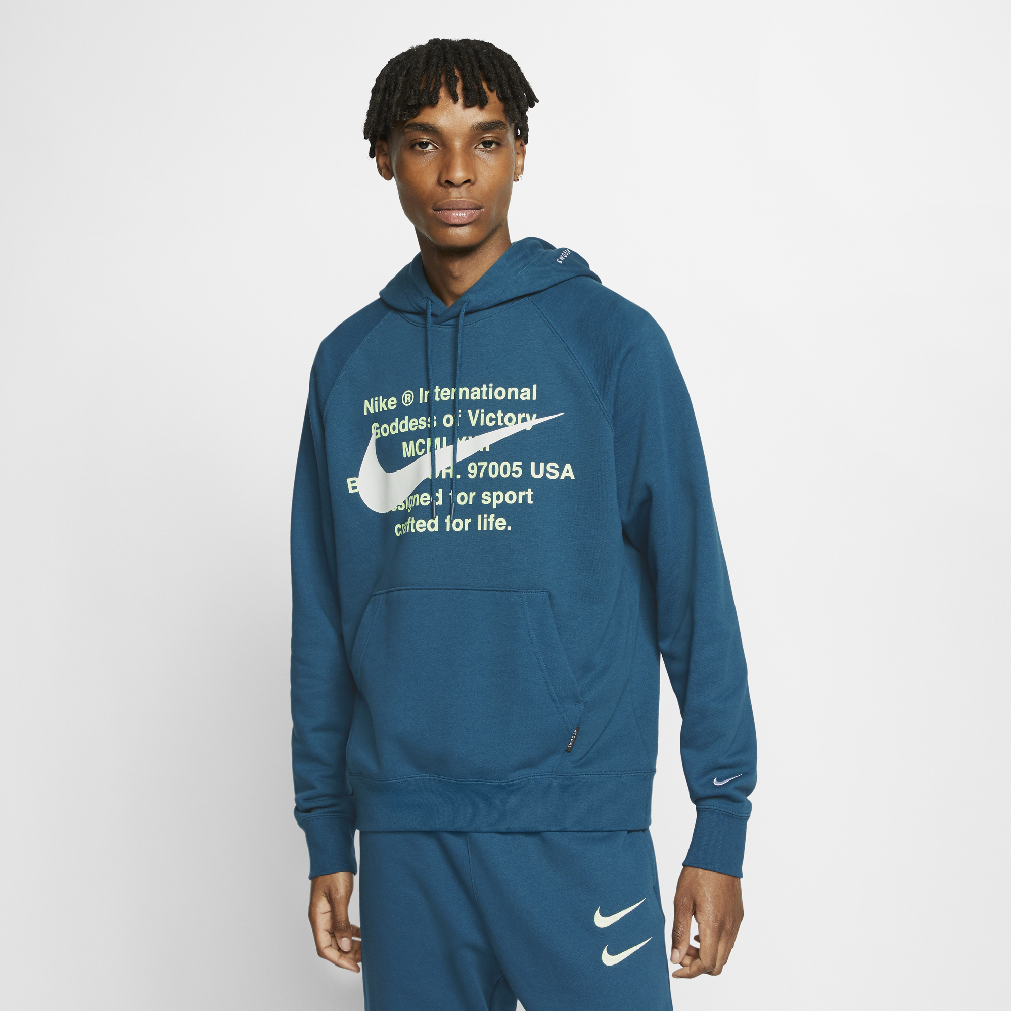 Men s Nike French Terry Pullover Hoodie Blue Force CJ4864 499