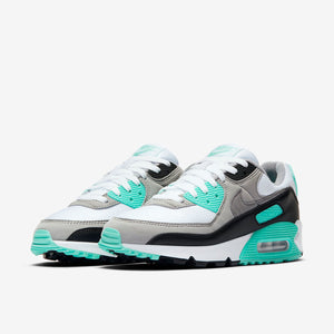 Women's Nike Air Max 90 (White / Particle Grey / Hyper Turquoise)(CD0490-104)
