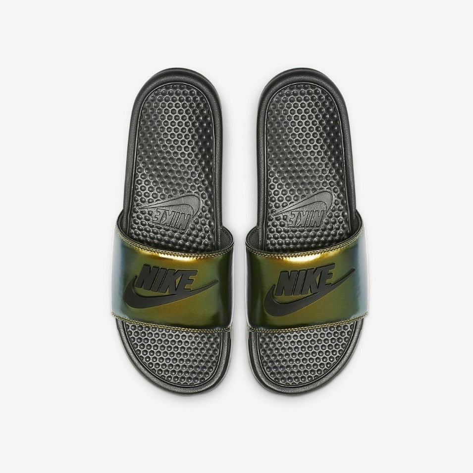 Nike Benassi JDI Special Edition Metallic Gold Electro Green Trilogy Merch PH