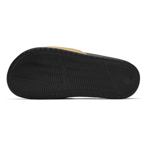 Women's Nike Benassi "Just Do It" Slides (Black/Metallic Gold)(343881-014)