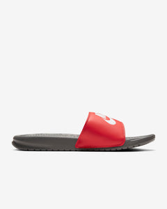 Men's Nike Benassi JDI Slides (Iron Grey/University Red/White)(343880-028)