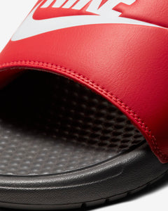 Men's Nike Benassi JDI Slides (Iron Grey/University Red/White)(343880-028)