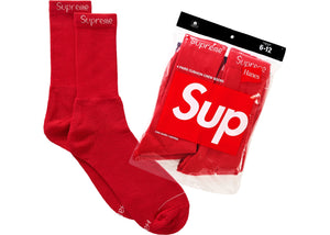 Supreme x Hanes Crew Socks (Red)