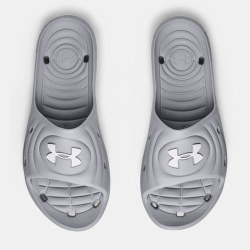 Men's Under Armour Locker IV Shower Slides (Mod Gray/White)(3023758-100)
