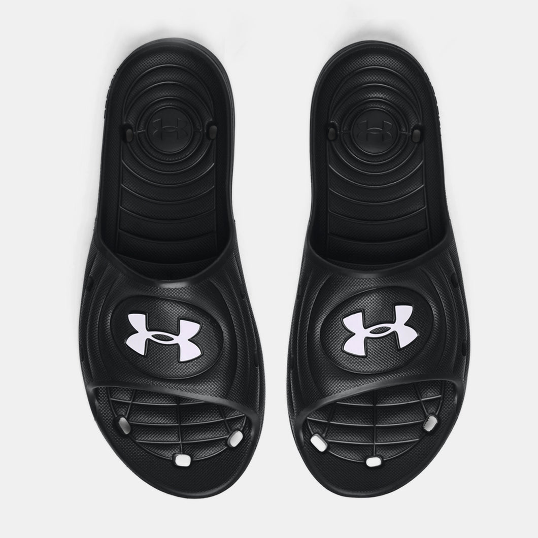 Men's Under Armour Locker IV Shower Slides (Black/White)(3023758-001)