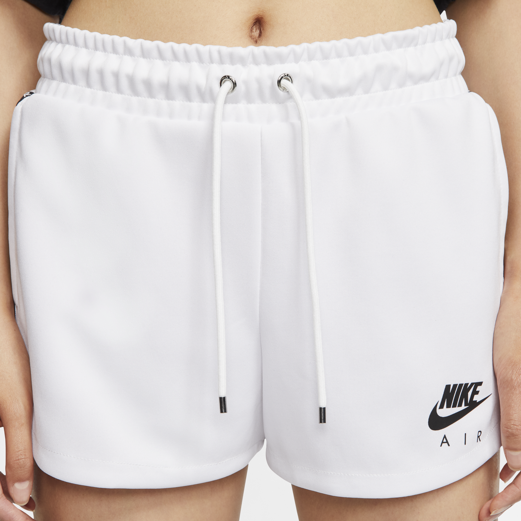 Nike air logo tape shorts deals in white