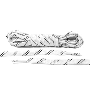 White and Black Stripe Flat Laces