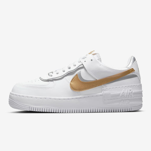 Women's Nike Air Force 1 Shadow (White/Metallic Gold/Silver)(DM3064-100)