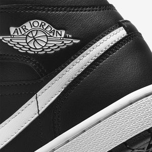 Women's Air Jordan 1 Mid (Black/White)(BQ6472-011)