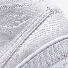 Women's Air Jordan 1 Mid "Triple White" Snakeskin (BQ6472-110)