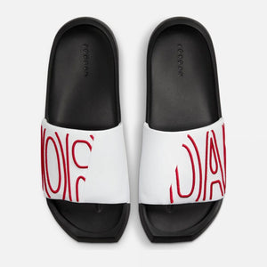 Air Jordan NOLA Slides "White Breds" (White/Black/Red)(CZ8027-160)