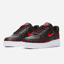 Women's Nike Air Force 1 QS "Jewel Pinstripe" (Black/White/Gym Red)(CU6359-001)