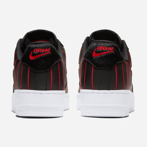 Women's Nike Air Force 1 QS "Jewel Pinstripe" (Black/White/Gym Red)(CU6359-001)