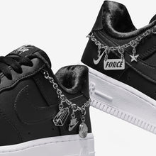 Women's Nike Air Force 1 LX "Black Pendant / Lucky Charm" (Black Metallic/Silver)(DD1525-001)