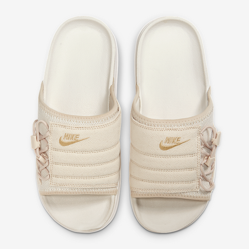 Women's Nike Asuna Version 1 Embroidered Logo Slides (Pearl White/Sail/Metallic Gold)(CI8799-200)