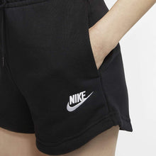 Women's Nike Essential Embroidered French Terry Shorts (Black/White)(CJ2159-010)