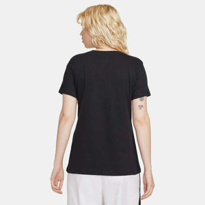 Women's Nike Essential Embroidered Logo Club Tee (Black)(DN2394-010)(Standard Fit)