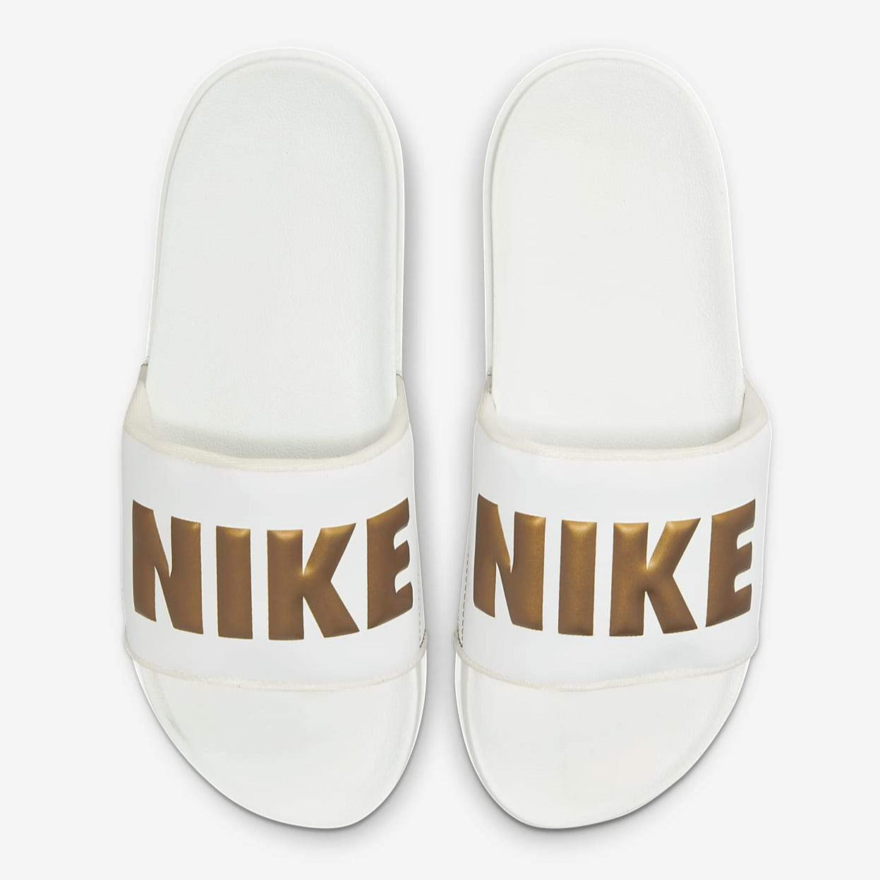 Women's Nike Offcourt Slides (Summit White/Metallic Gold)(BQ4632