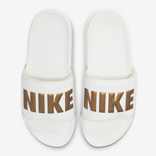 Women's Nike Offcourt Slides (Summit White/Metallic Gold)(BQ4632-105)