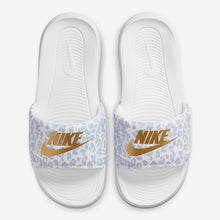 Women's Nike Victori One "Snow Leopard" Print Slides (White/Pure Platinum/Grey/Gold)(CN9676-103)