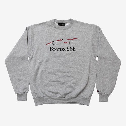 Champion x Bronze 56K Motorsport Embroidered Reverse Weave Crewneck (Oxford Grey)