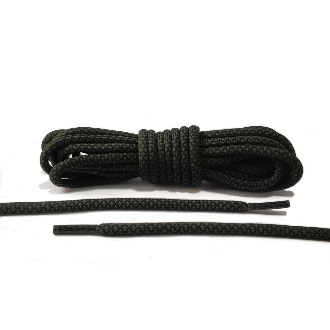 Black and Gray Rope Laces