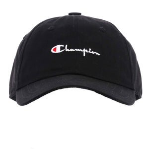 Champion Script Small Logo Baseball Cap (Black)(adjustable)