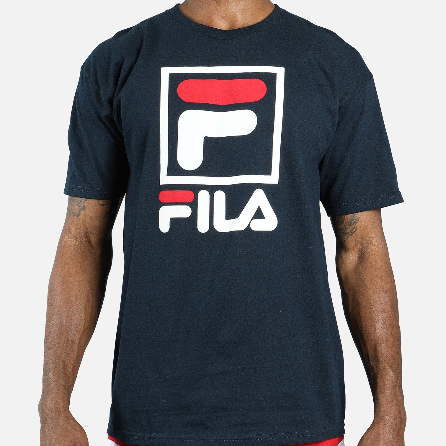 FILA Stacked Tee Navy Trilogy Merch PH