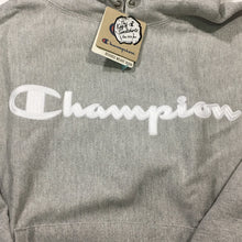 Champion Reverse Weave Classic Logo Script Pullover Hoodie (Grey)