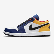 Men's Air Jordan 1 Low "Bright Pops of Trail" (White/Deep Royal Blue/Laser Orange/Track Red)(553558-123)