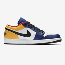 Men's Air Jordan 1 Low "Bright Pops of Trail" (White/Deep Royal Blue/Laser Orange/Track Red)(553558-123)