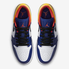 Men's Air Jordan 1 Low "Bright Pops of Trail" (White/Deep Royal Blue/Laser Orange/Track Red)(553558-123)