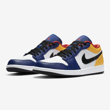 Men's Air Jordan 1 Low "Bright Pops of Trail" (White/Deep Royal Blue/Laser Orange/Track Red)(553558-123)